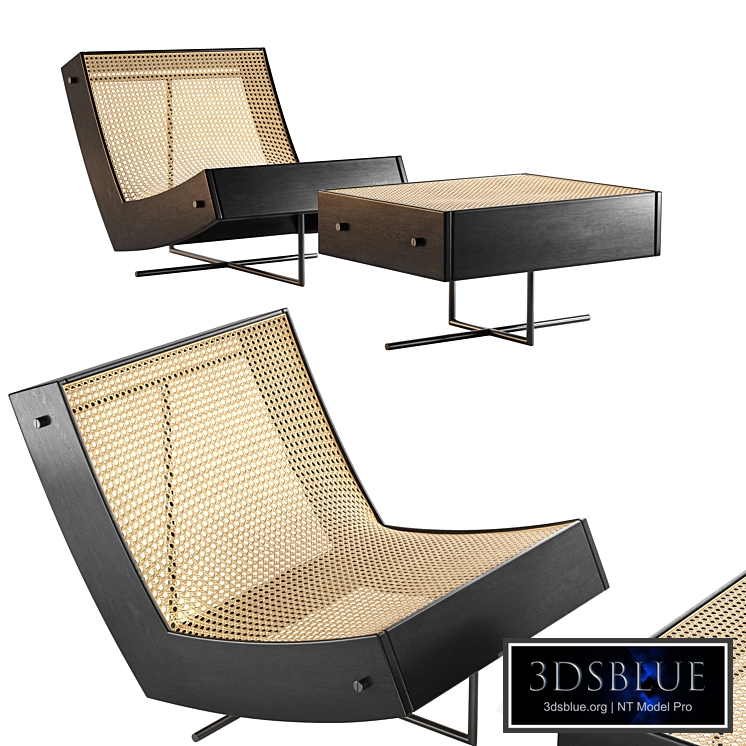 1stDibs Contemporary Benjamin Chair with Ottoman