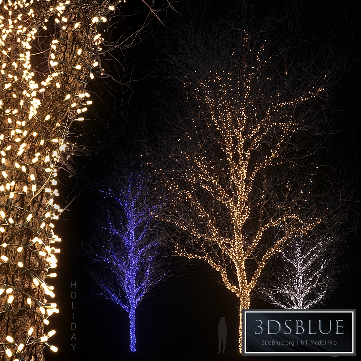 Holiday glowing trees