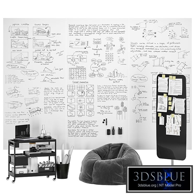 Lintex AIR SPACES connected frameless whiteboards
