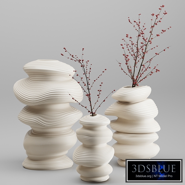 Vase Set 03-Deformed Ceramic Vase