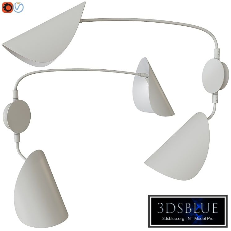 Funambule Contemporary 2-Arm Wall Light in Metal