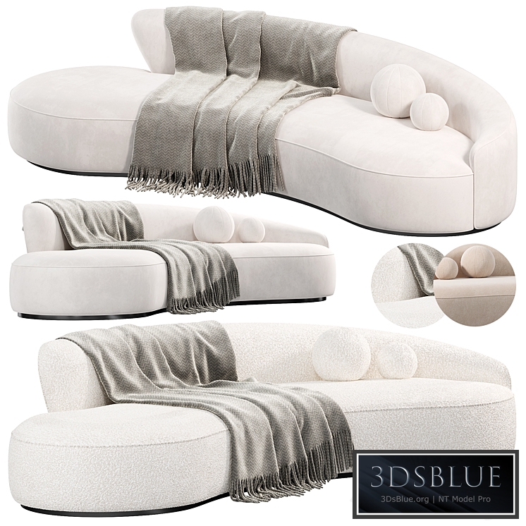 Marseille 2 Curved Sofa ni Mohair, sofas