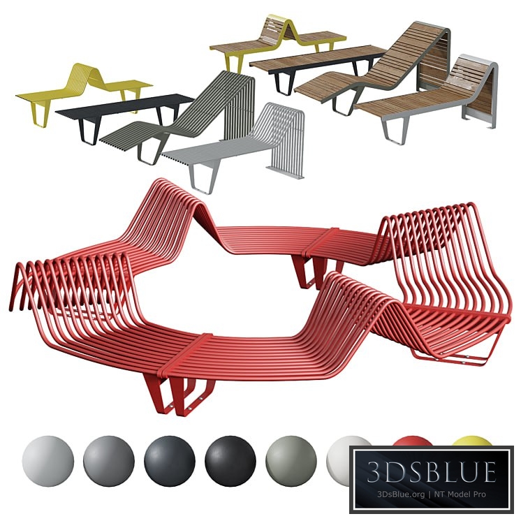 Infinity benches and sun loungers from Punto Group