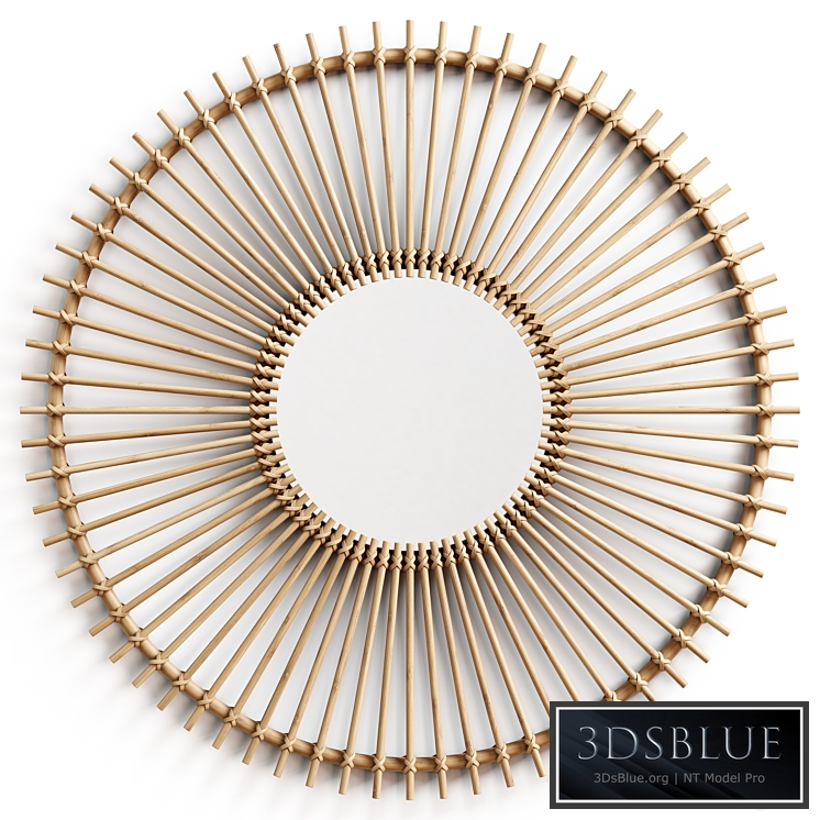 Kave Home - Louisa rattan mirror, dia 81 cm