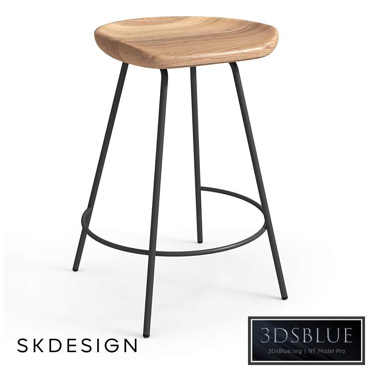 Semi-bar chair Jill on metal supports