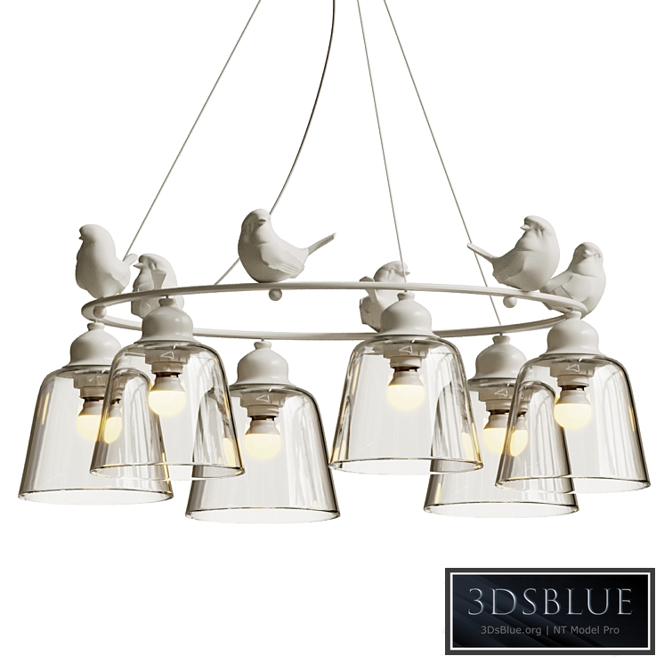 Hanging lamp provence bird chandelier
