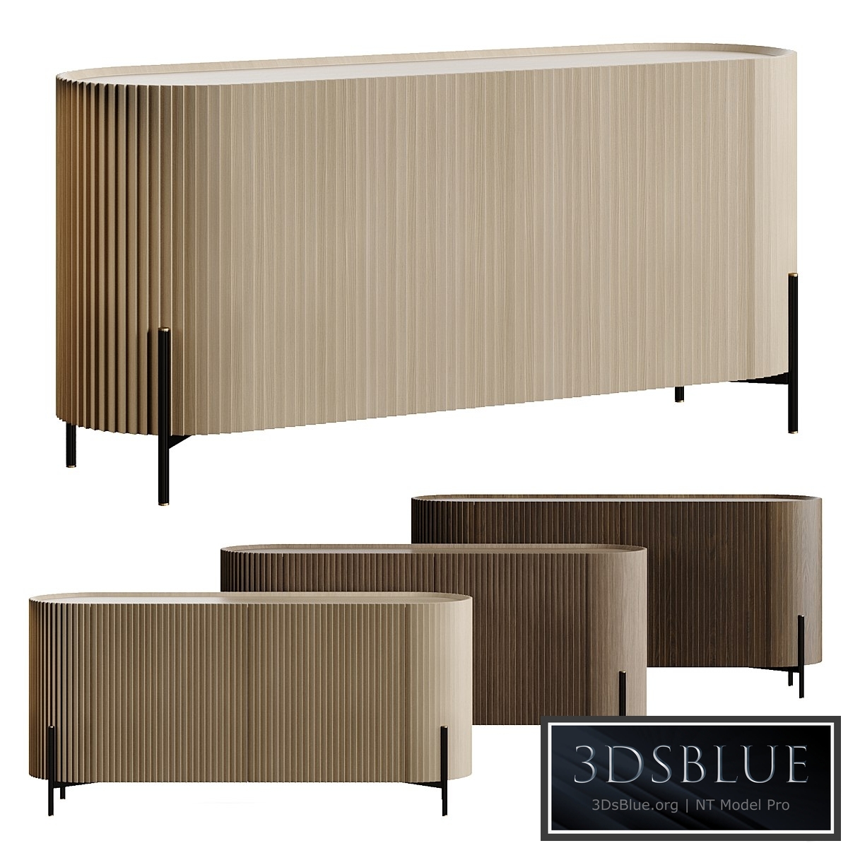 Lou Mindi Wood Sideboard