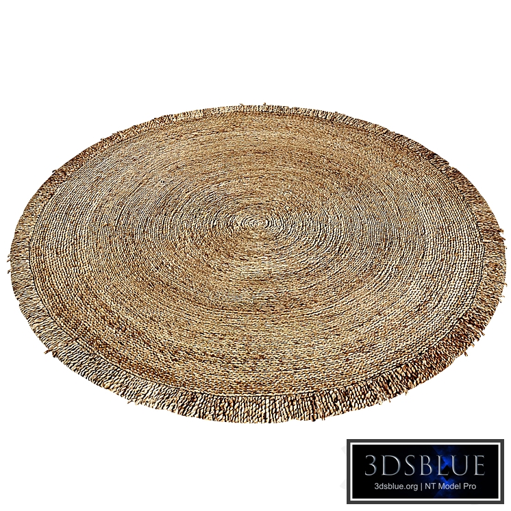 Aftas Hand Woven Jute Braided Rug Round Natural