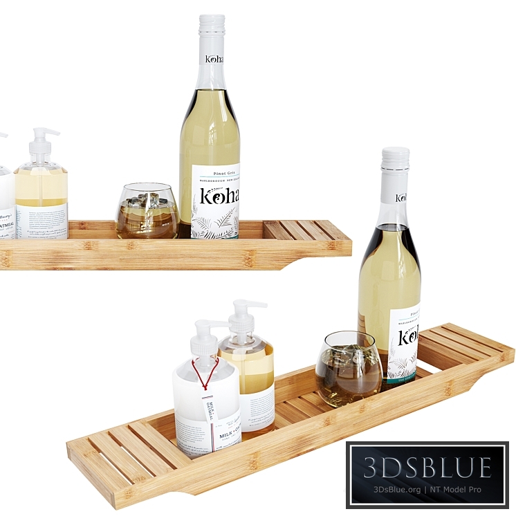 Mind Reader 27in Brown Bamboo Bathtub Caddy Organizer set