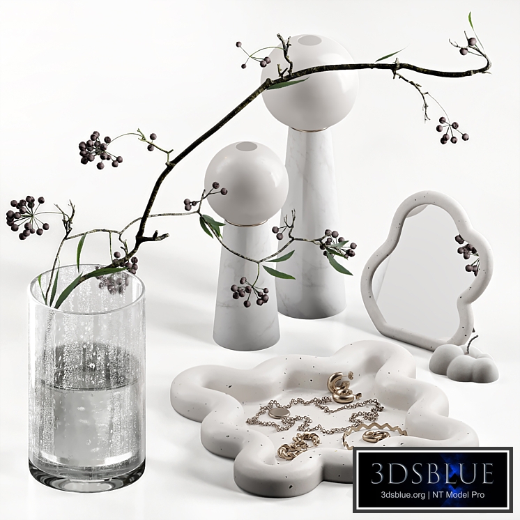 Decorative set wavy with berry branch 61