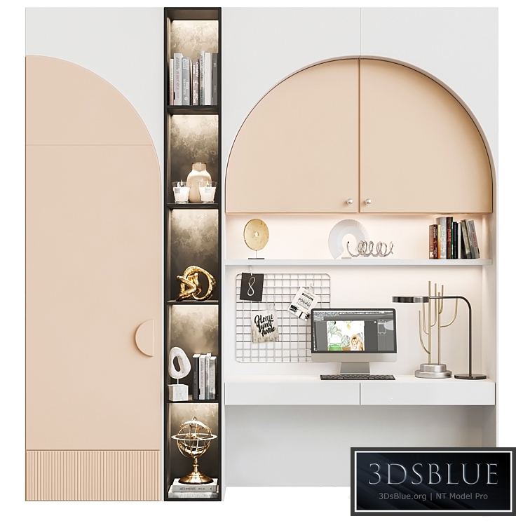 Children's wardrobe with decor and workplace