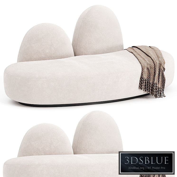 LAGU FUYU Curved 2 seater fabric sofa