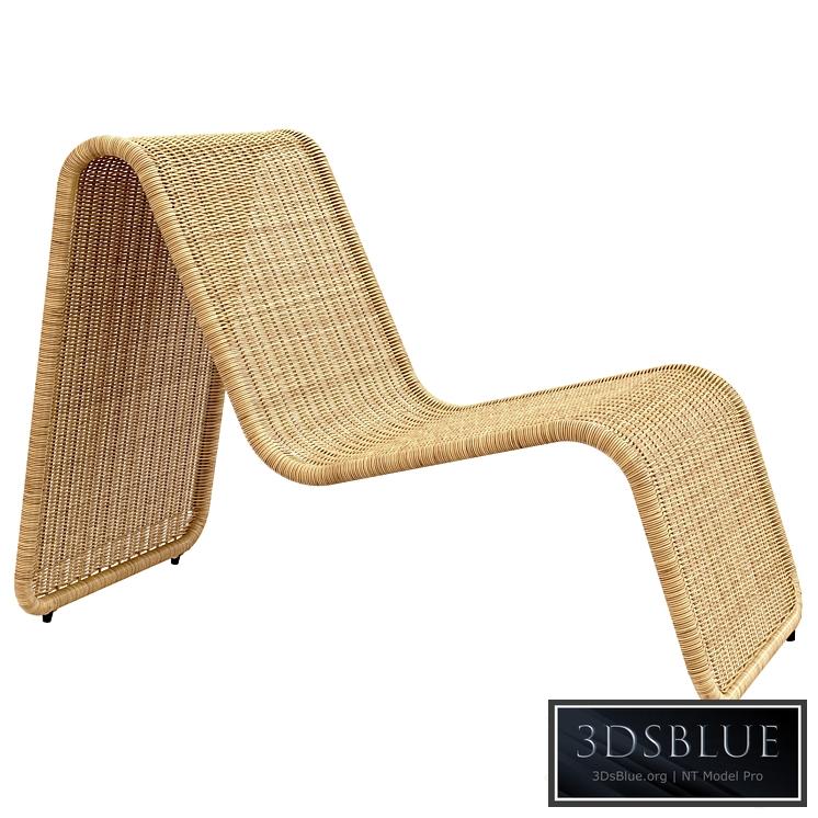 Tito Agnoli P3 lounge chair in cane Bonacina Italy