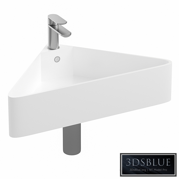 Arezzo Corner Cloakroom Basin 1TH - Gloss White