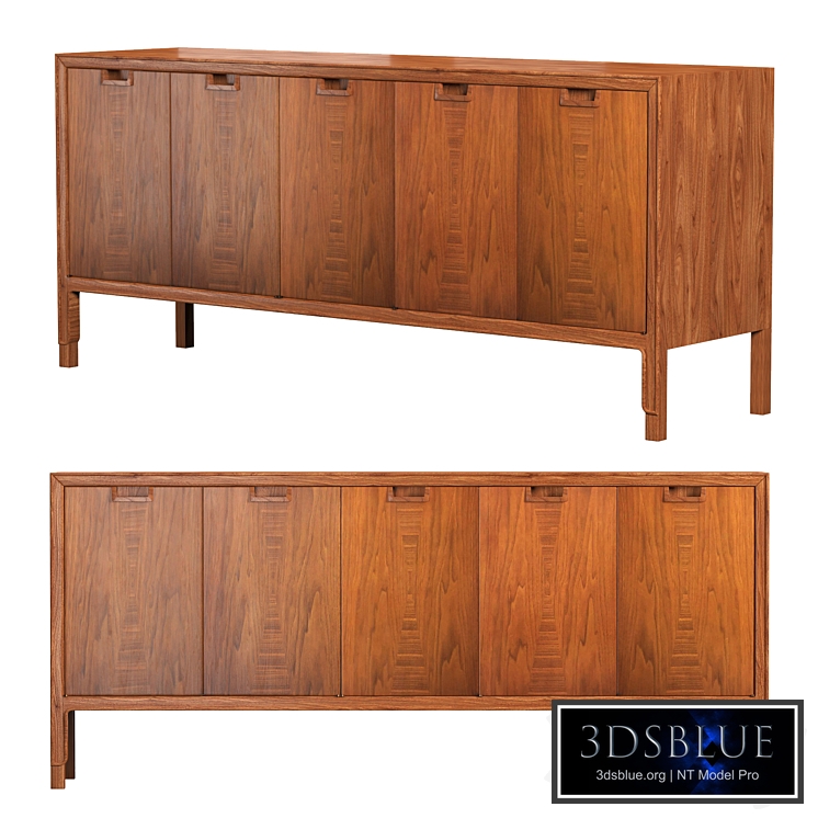 John Stuart Walnut Long Sideboard Credenza