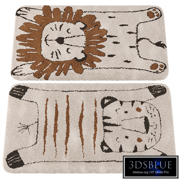 Carpet for children with a tiger pattern, Lillio and a lion pattern, Syma