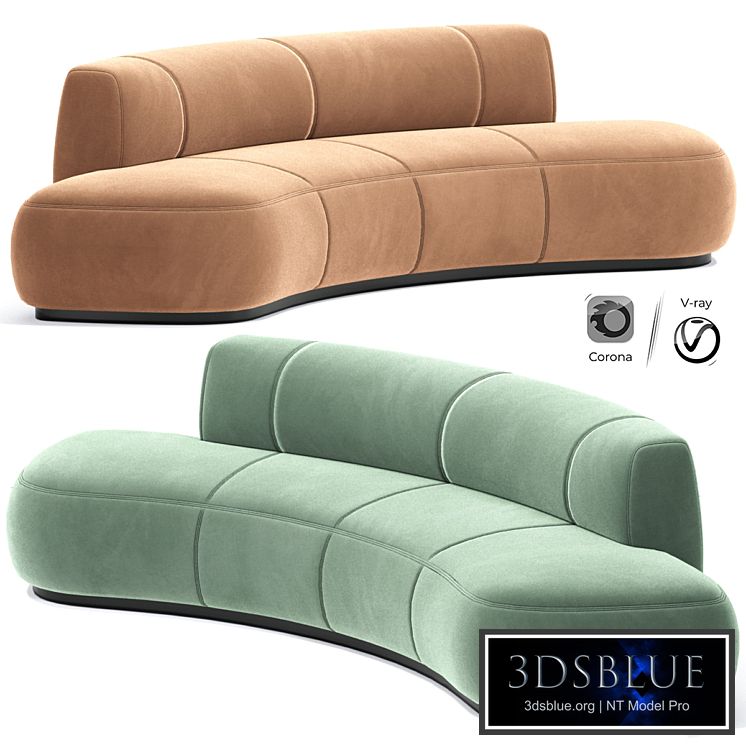 Morada Bubble Curved Fabric Sofa