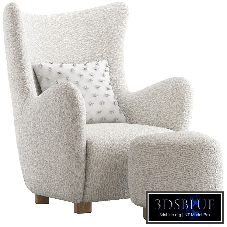 CB2 Bozzi Lounge Chair and Ottoman