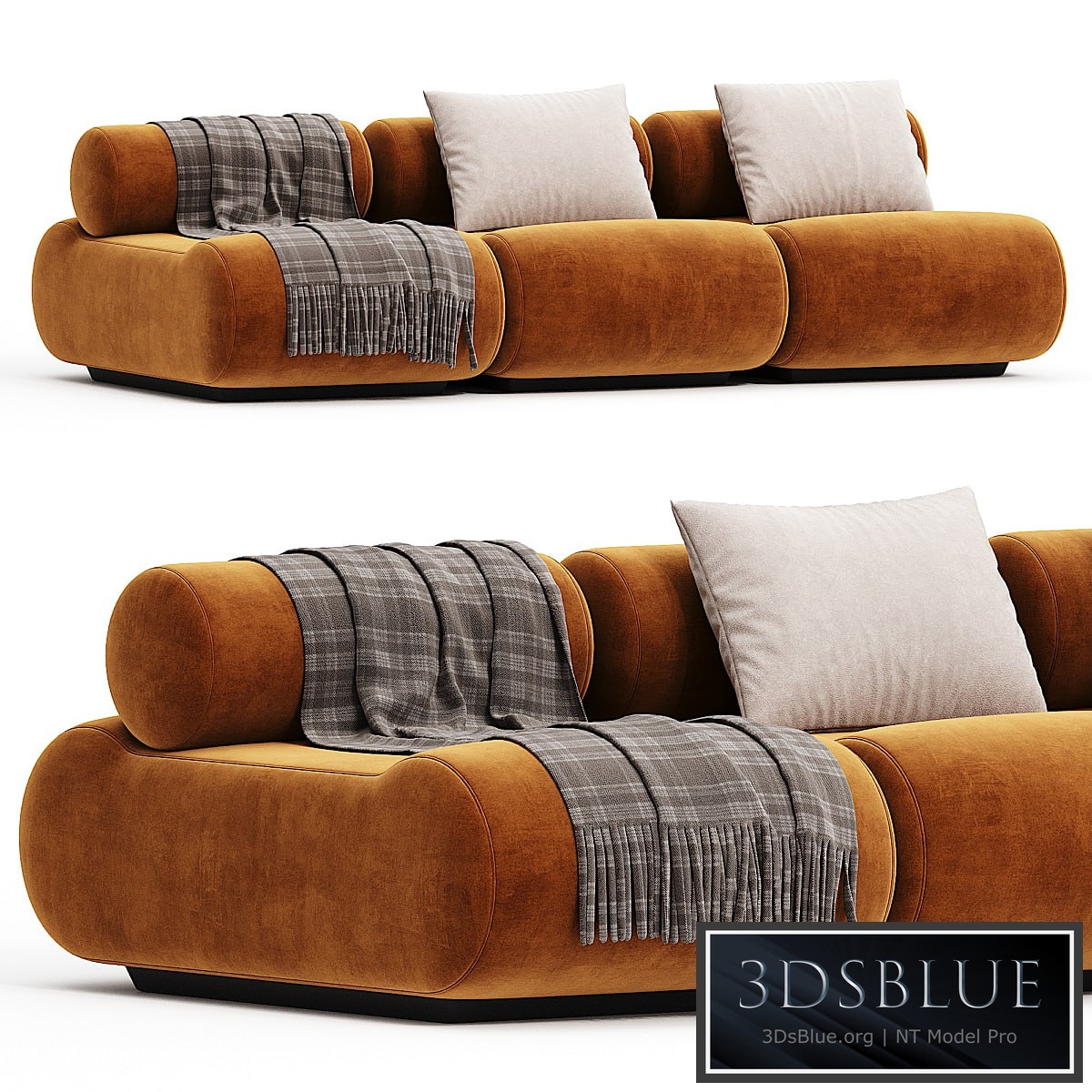 Mustard Klaus Uredat Corbi Trio sofa for COR