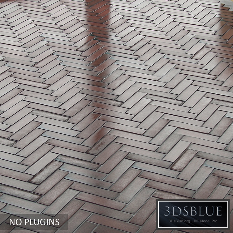 Realistic herringbone tile (no plugins)
