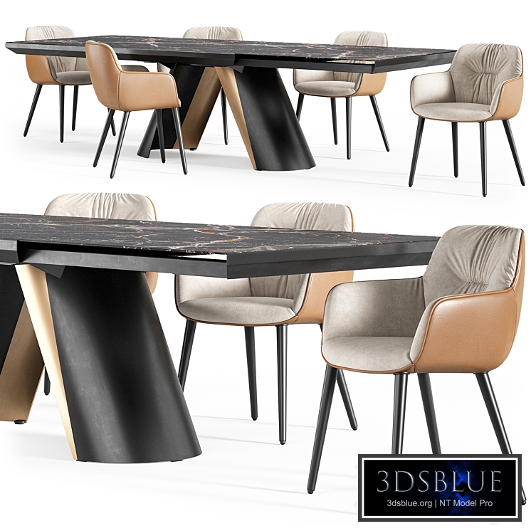 Calligaris Apian table Cocoon wood chair