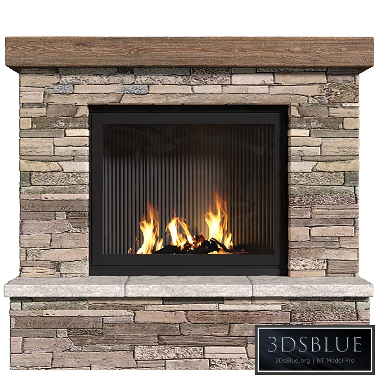 Provence style fireplace.Fireplace in Country style.Decorative stone wall