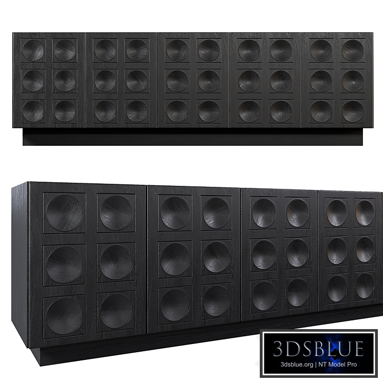 BLACK BRUTALIST EBONISED SIDEBOARD