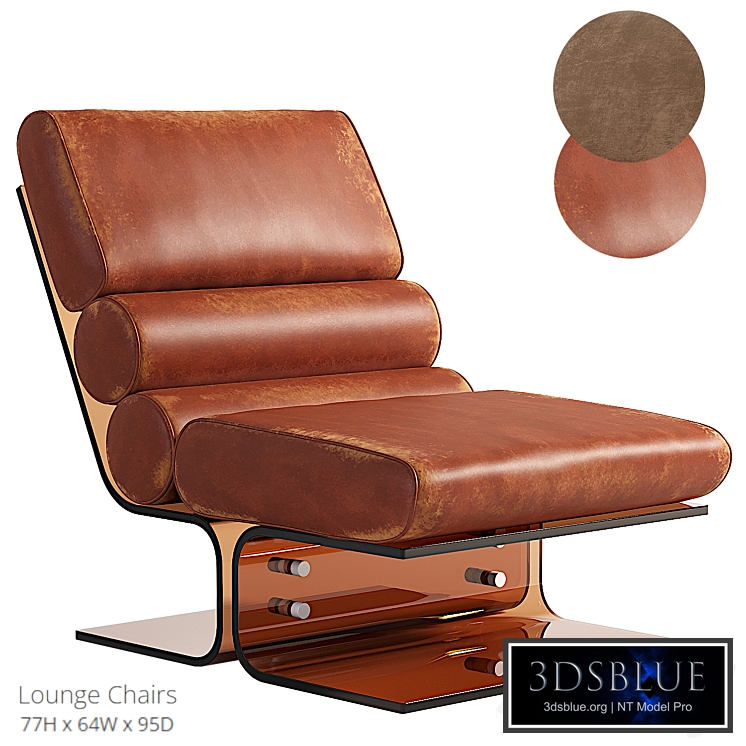 Pair of Space Age Lounge Chairs in Lucite and Leather, 1960s