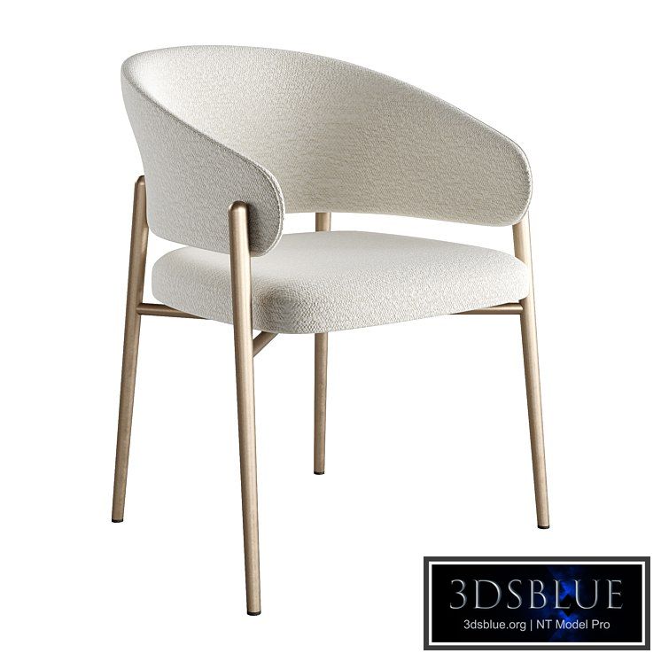 LINDA Upholstered Fabric Chair With Armrests by Marelli