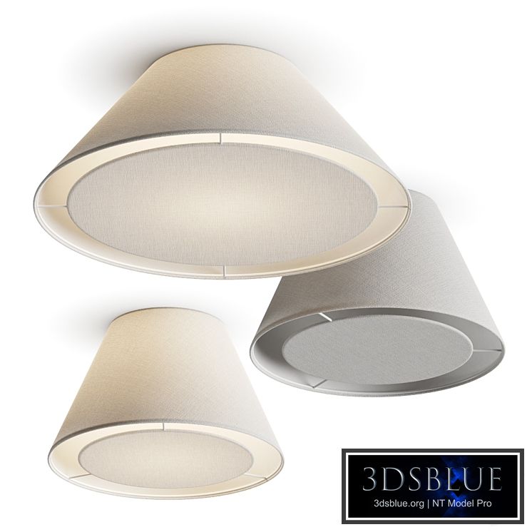 Crate and Barrel White Tapered Linen Ceiling Lamps