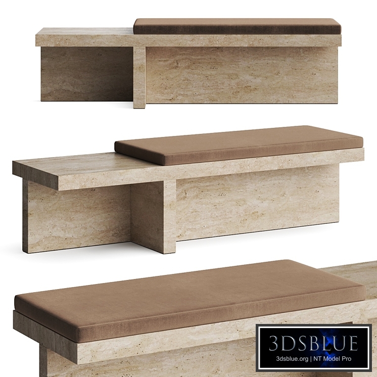 CB2 Pierre Travertine Bench