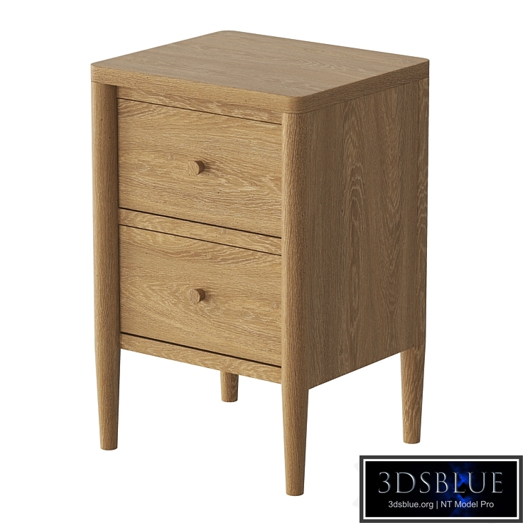 Feather And Black Aubrey 2 Drawer Bedside