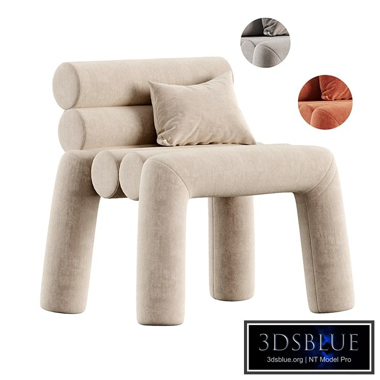 Beige Velvet Accent Chair