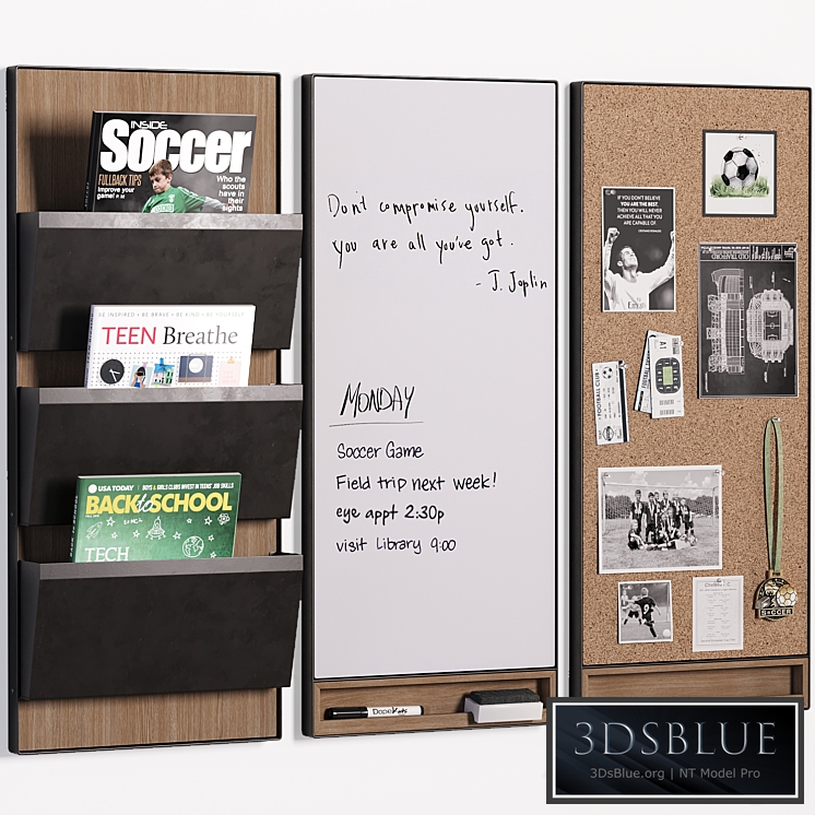 Pottery Barn Trenton Corkboard, Whiteboard & File Organizer for Teenagers and Kids