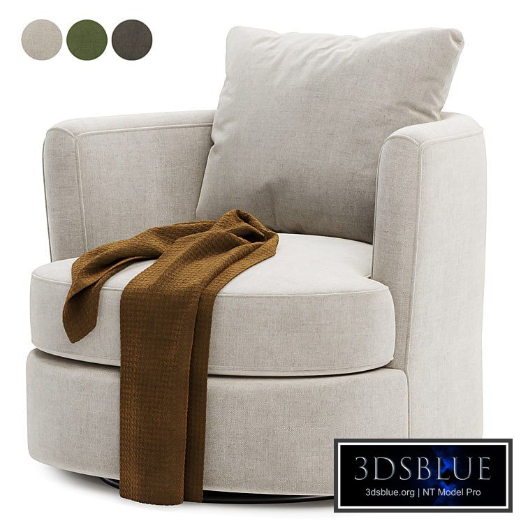 Zarren Upholstered Swivel Barrel Chair