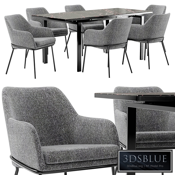 Dining chair Cozy and table Areal