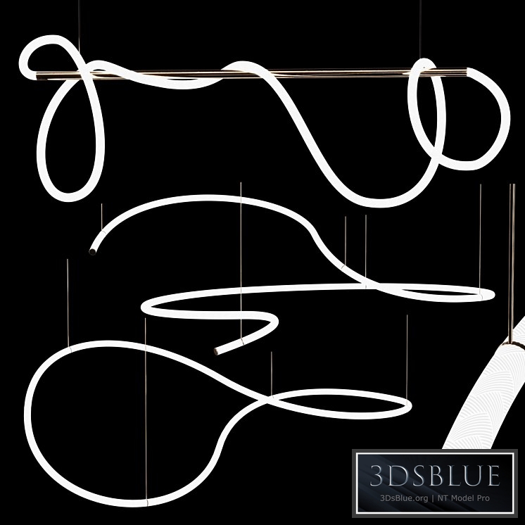 3 LED pendant lamps (OPAL SHAPE_SQUIGGLE H4_SQUIGGLE H5)| 3lights |