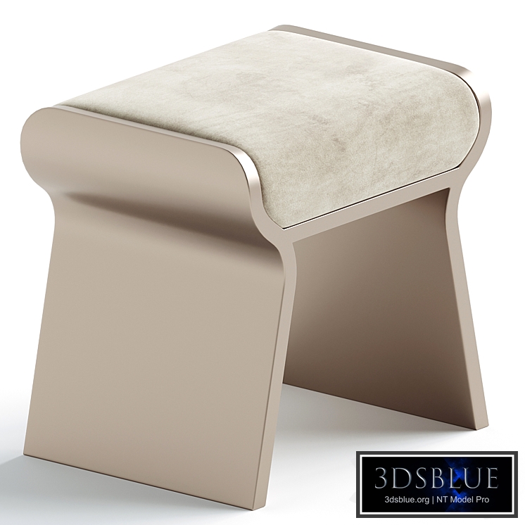 Dandy Stool Upholstered in Cream Fur & Bronze-Patina Brass Details by Kifu Paris