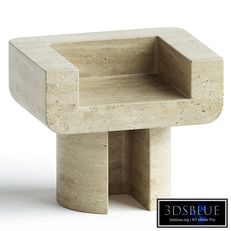 M 001 Chair by Monolith Studio, Travertine