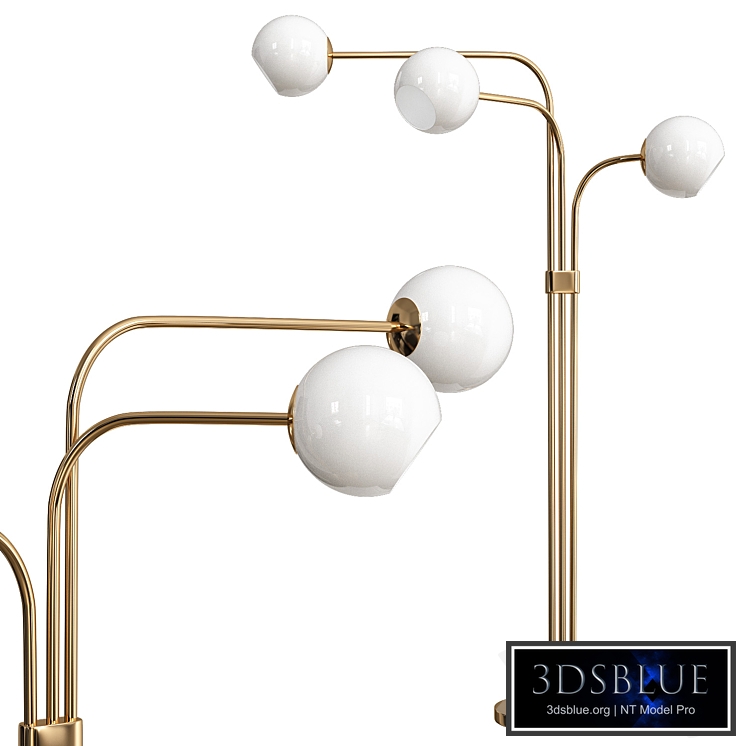 Staggered Glass 3-Light Adjustable Floor Lamp