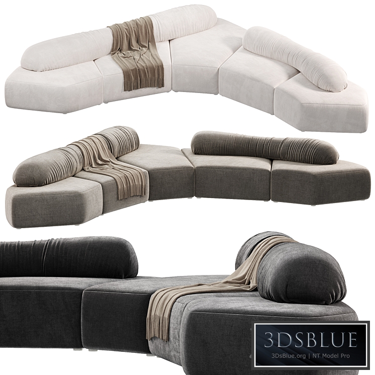 edra ON THE ROCKSSofa secional de tecido