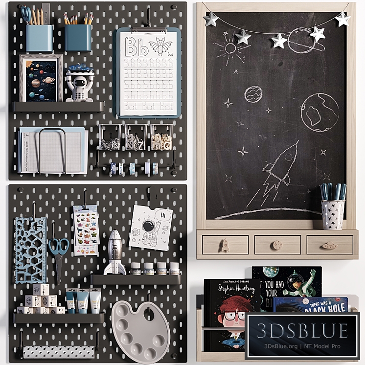 Ikea SKADIS Pegboard with Chalkboard for Teenagers and Kids 03