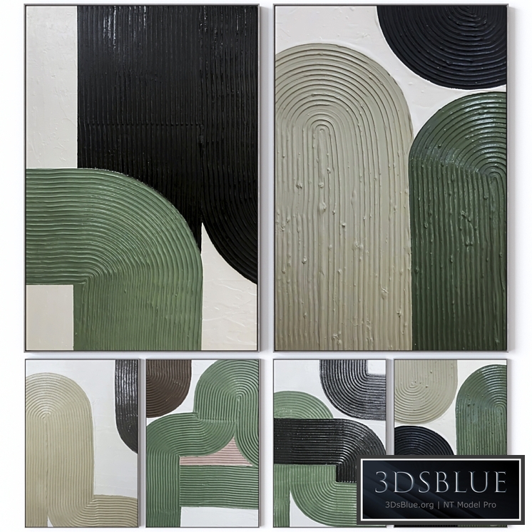 Set of six large wall paintings 2458