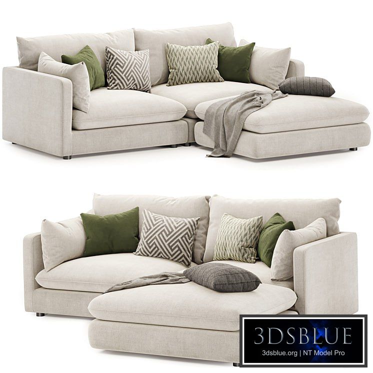 unwind 3 piece reversible sectional sofa