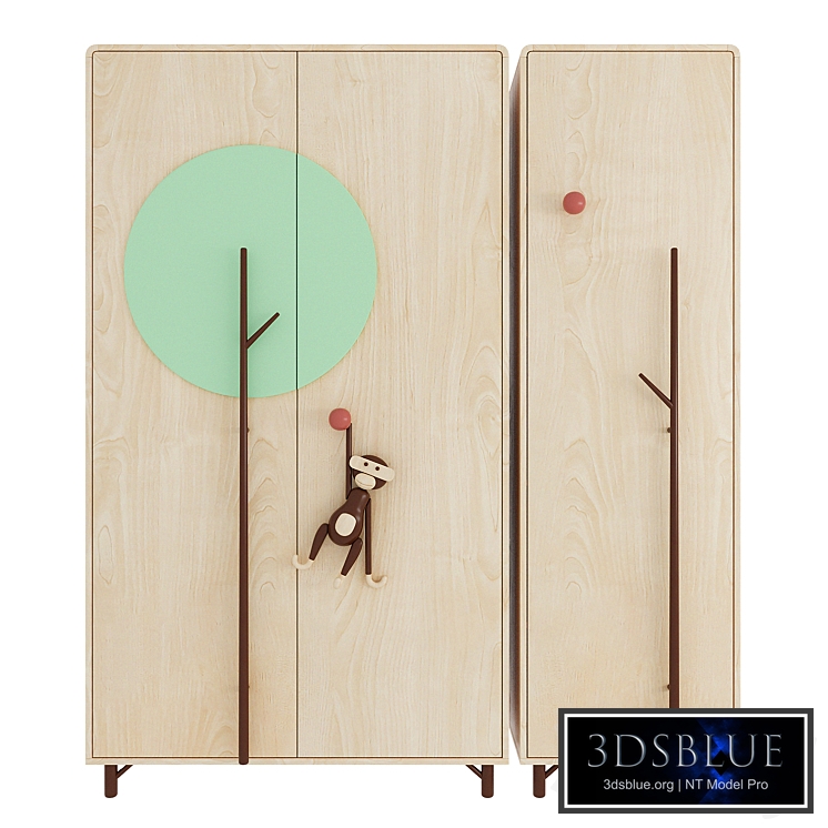 Childrens wardrobe - Cheerful monkey