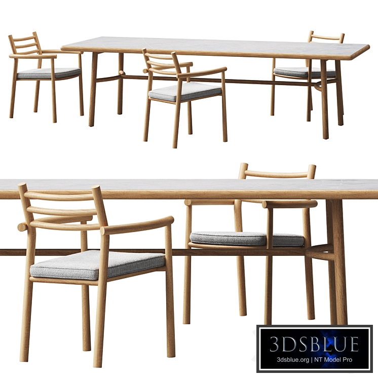 Table with chairs UKIYO by TRIBU