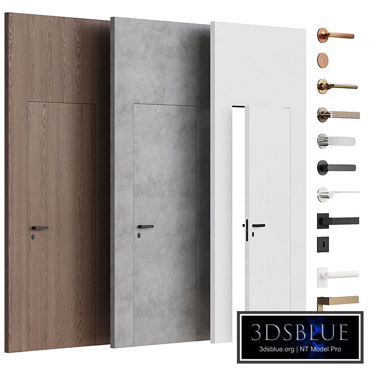 Flush-mounted doors with fittings