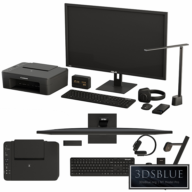 Black Desktop Accessory Set 01