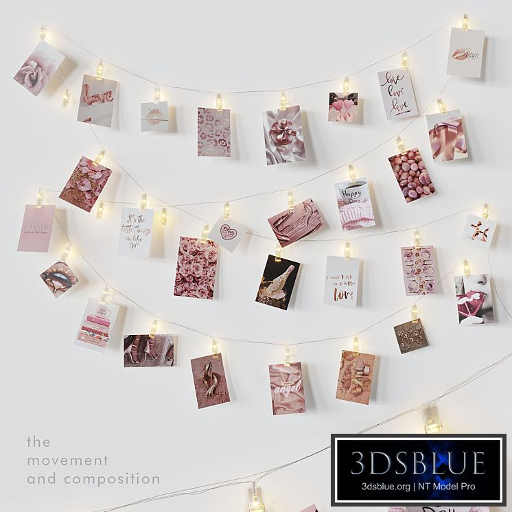 Editable photo garland love