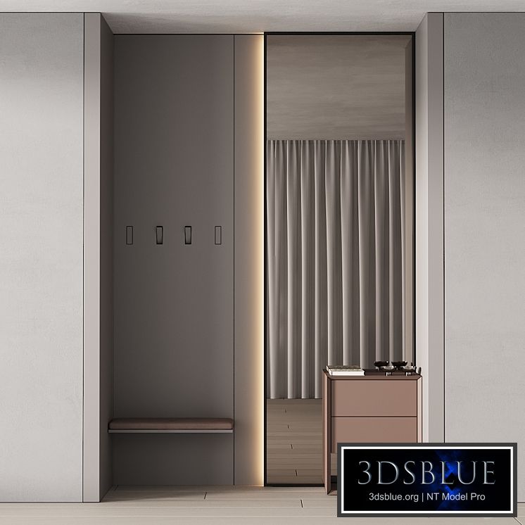 246 hallway zone 08 minimal hall with big stand mirror 01